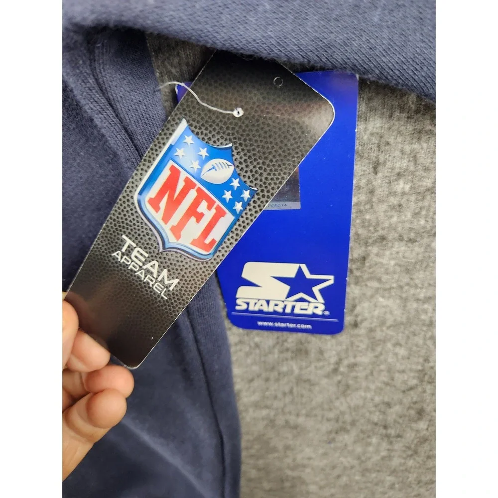 New England Patriots Sweatshirt Men's Large NFL Football Crewneck Pullover Navy - Picture 10 of 12